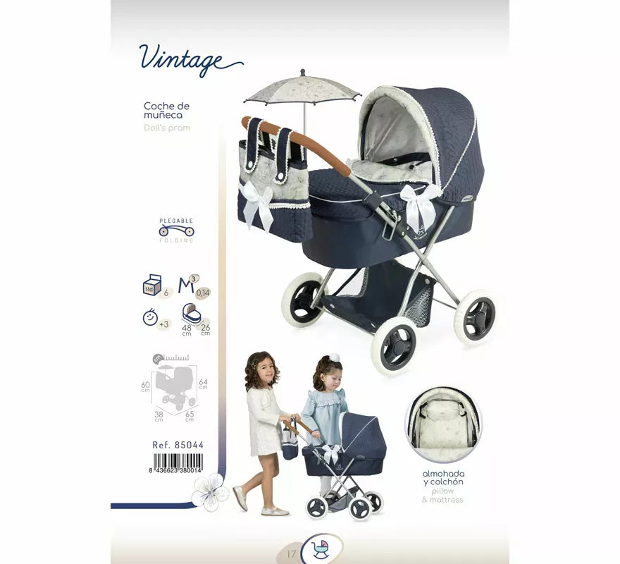 Translation missing: de.Coche de Muñecas de hasta 48 cm Plegable con Sombrilla y Bolso