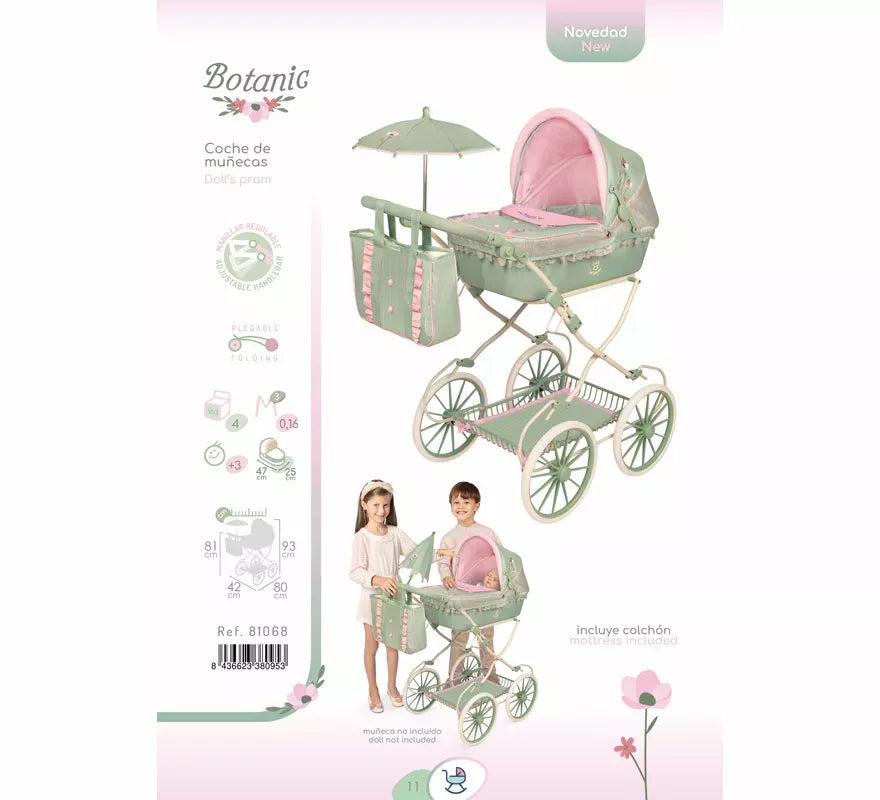 Translation missing: de.Coche de Muñecas de hasta 48 cm Plegable con Sombrilla y Bolso