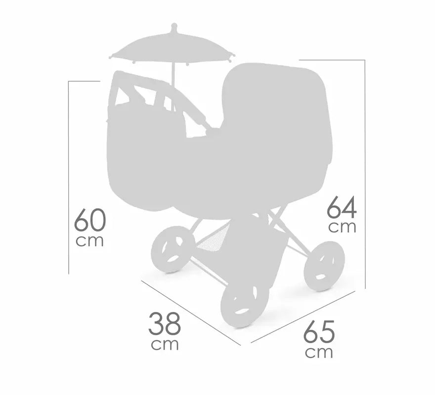 Translation missing: de.Coche de Muñecas de hasta 48 cm Plegable con Sombrilla y Bolso