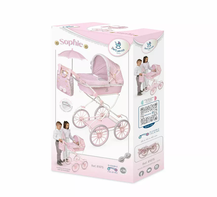 Translation missing: de.Coche de Muñecas de hasta 48 cm Plegable con Sombrilla y Bolso