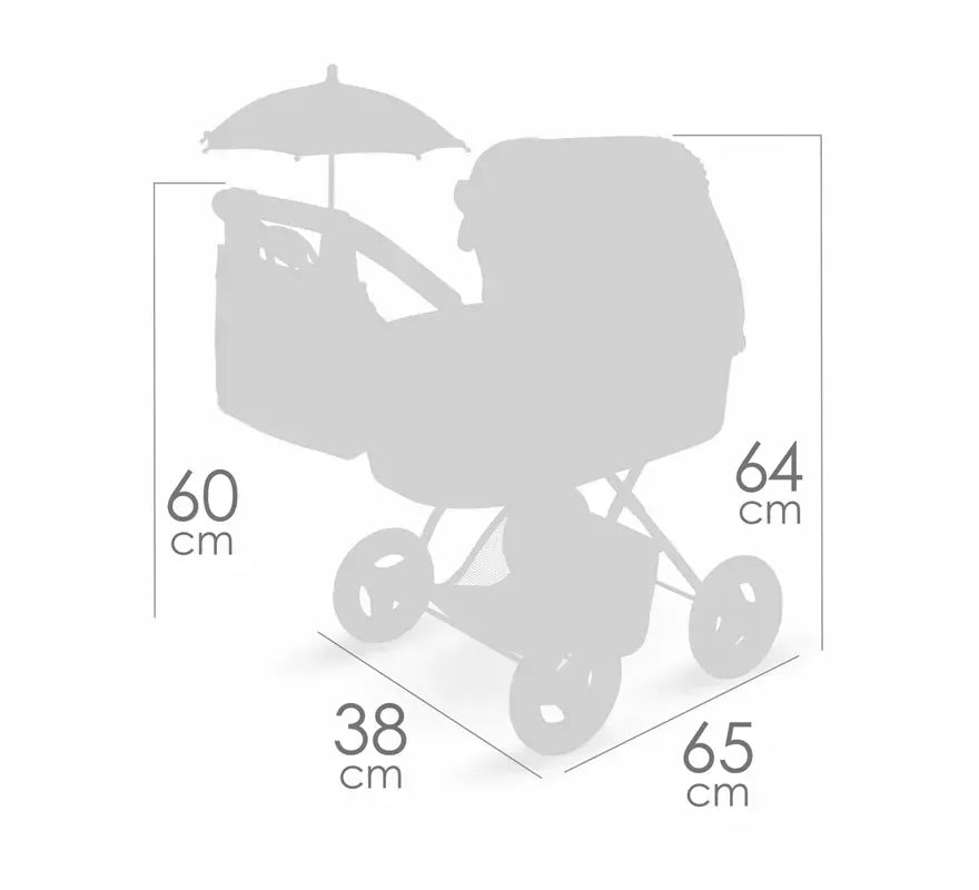 Translation missing: de.Coche de Muñecas de hasta 48 cm Plegable con Sombrilla y Bolso
