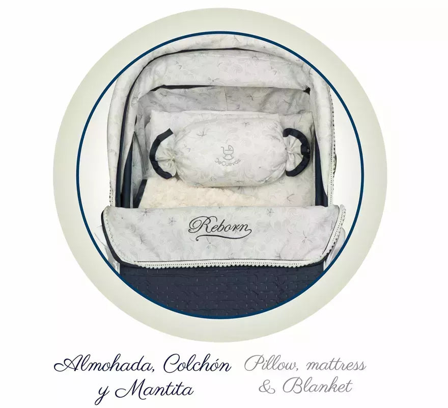 Translation missing: de.Coche de Reborn de hasta 55 cm Plegable con Sombrilla y Bolso