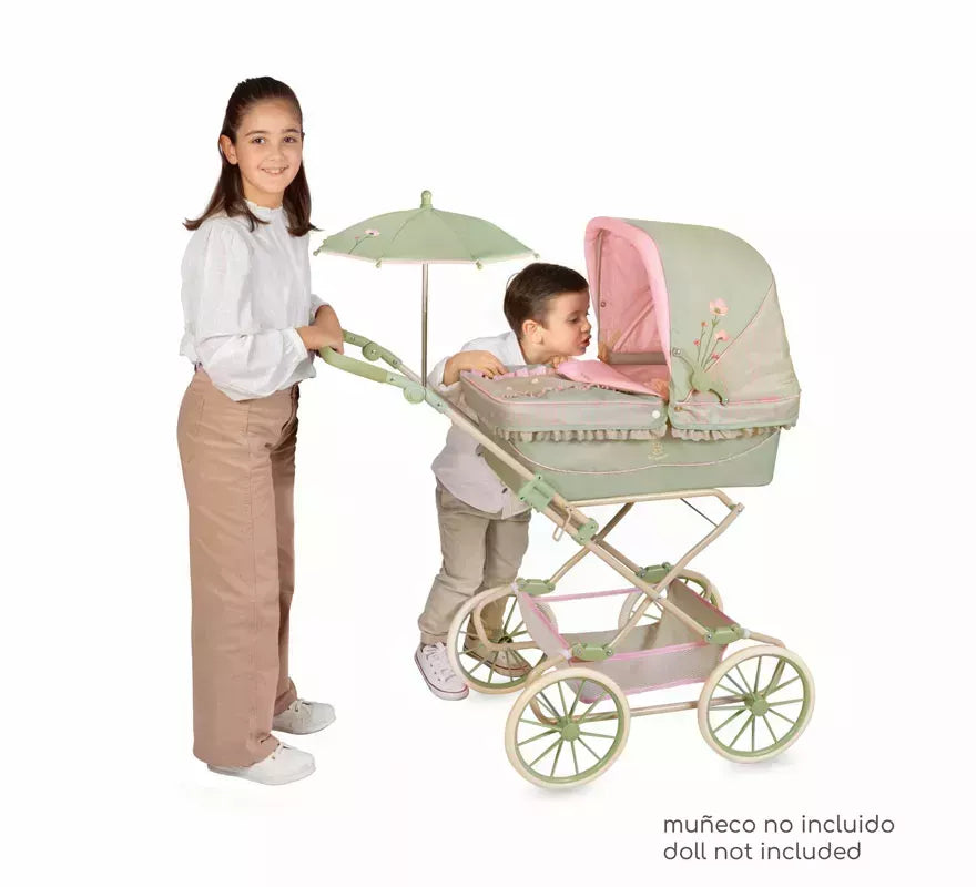 Coche de Reborn de hasta 55 cm Plegable con Sombrilla y Bolso
