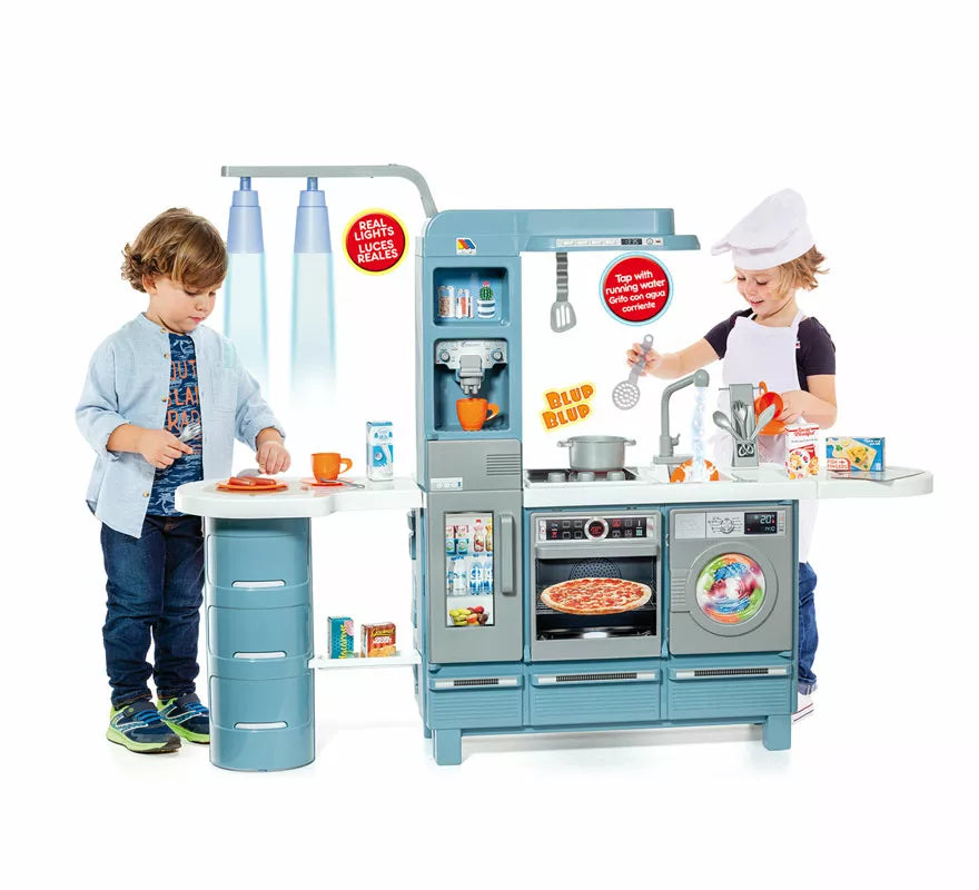 Cocina azul con Luces, Sonidos y Grifo