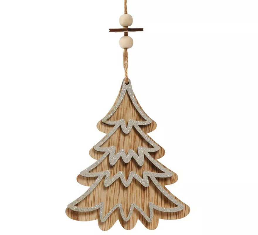 Translation missing: de.Colgante Árbol de Madera Plata de 12 cms