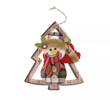 Colgante Árbol de Navidad de Muñeco de Nieve de 19x16 cm