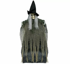 Hexenanhänger mit Haaren und Stoff 40 cm