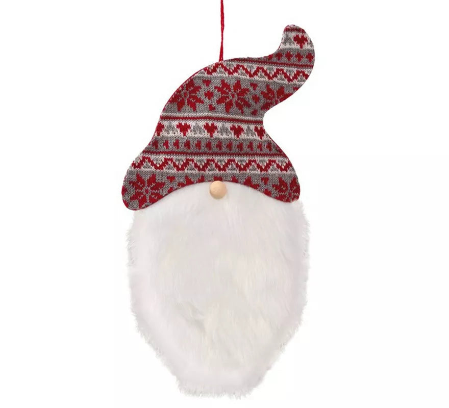 Colgante Cabeza Noel con Gorro de 16 cms