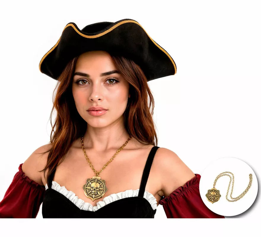 Translation missing: de.Colgante Calavera dorado de Pirata