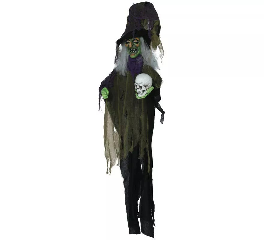 Translation missing: de.Colgante de Bruja con Calavera con Luz, Sonido y Movimiento 180 cm
