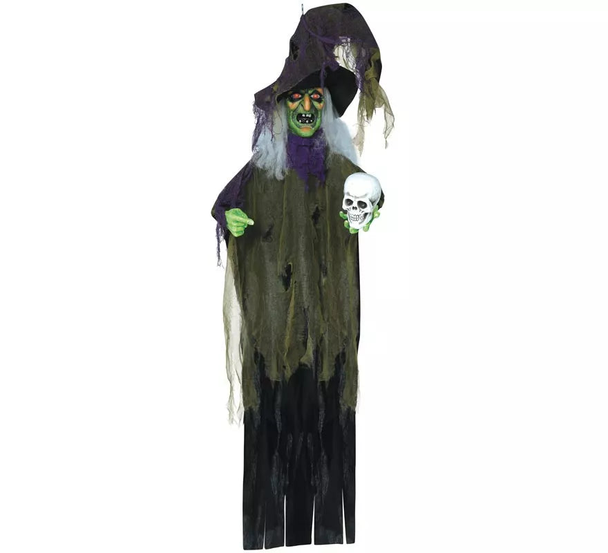 Translation missing: de.Colgante de Bruja con Calavera con Luz, Sonido y Movimiento 180 cm