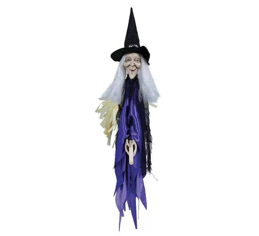 Colgante de Bruja con Escoba de 60 cm