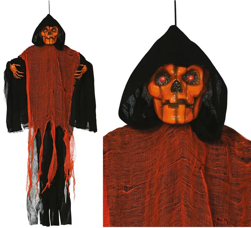 Translation missing: de.Colgante de Calavera naranja con Luz, Sonido y Movimiento 130 cm