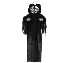 Doppelter Totenkopf-Anhänger mit Licht und Sound, 170 cm
