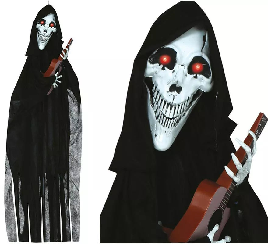 Translation missing: de.Colgante Esqueleto con Guitarra con Luz, Sonido y Movimiento 120 cm