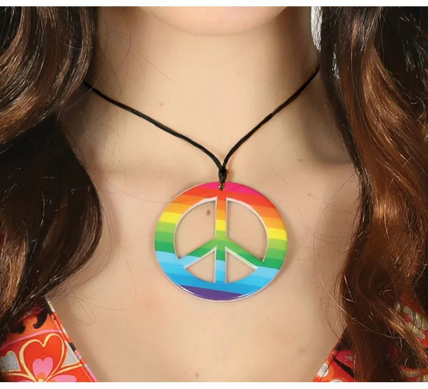 Translation missing: de.Colgante Hippie con Símbolo de la Paz Multicolor