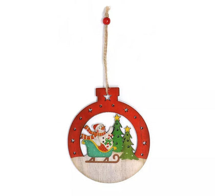 Colgante Muñeco de Nieve de Madera 12 cm