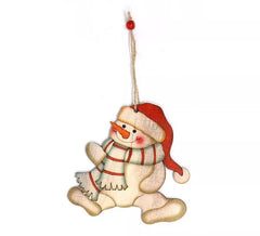 Schneemann-Anhänger Holz 12 cm
