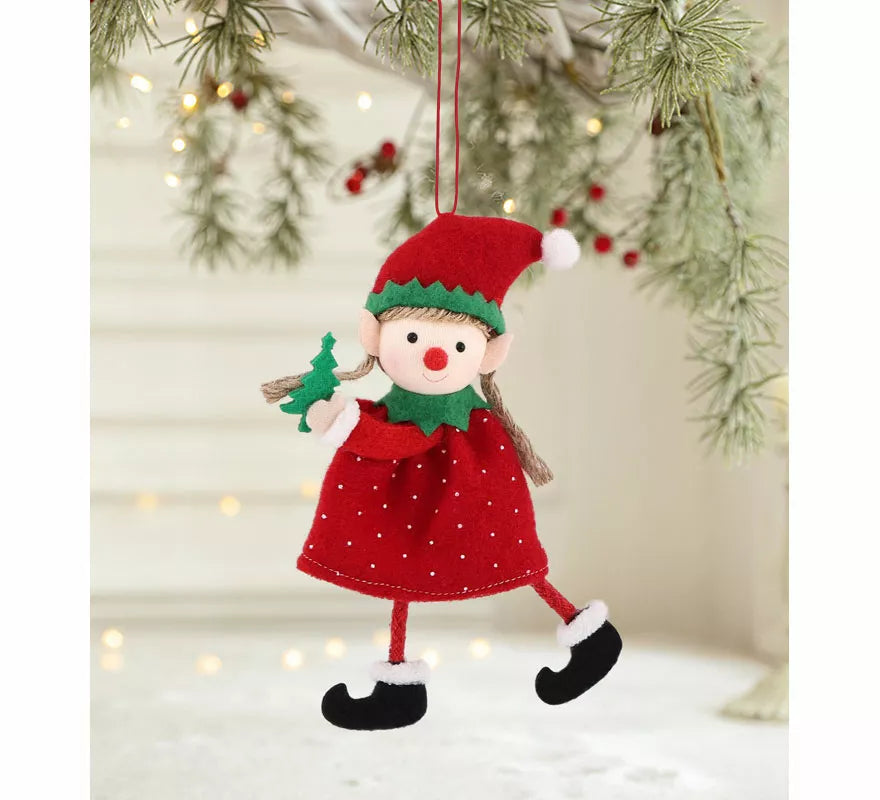 Translation missing: de.Colgante Navideño de Elfa con Árbol Navidad de 16 cm