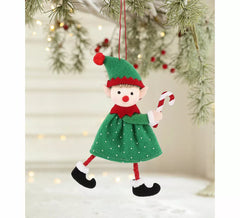 Weihnachtselfen-Anhänger mit Zuckerstange, 16 cm
