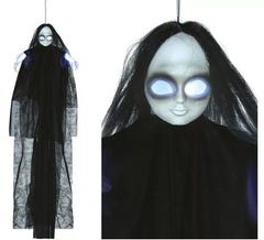 Black Eyes Girl Pendelleuchte mit Licht und Ton, 130 cm