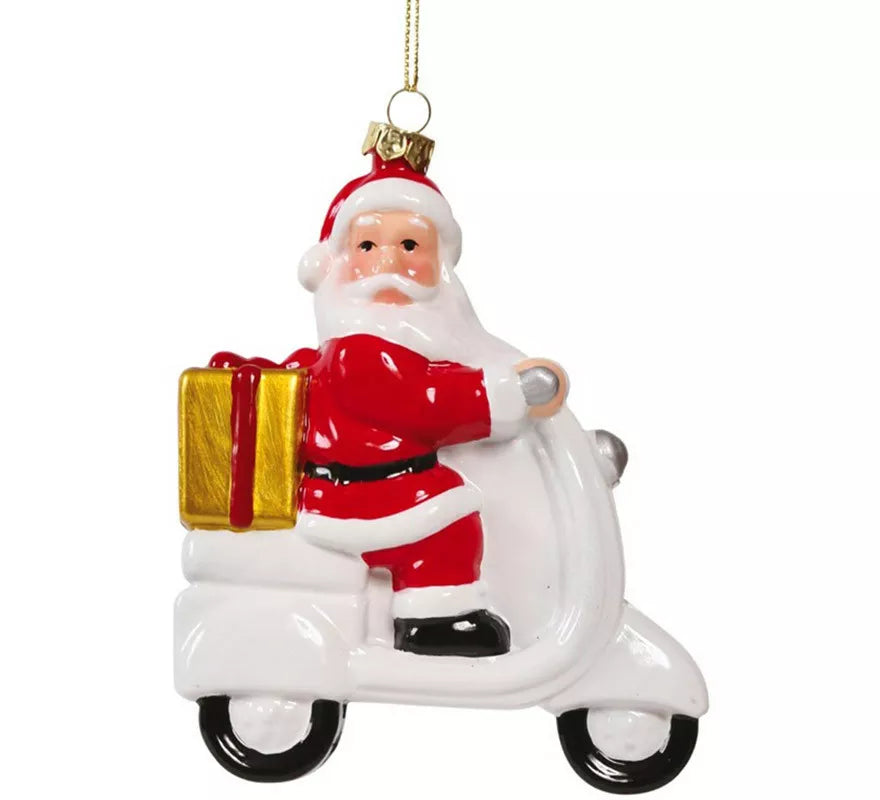 Translation missing: de.Colgante Noel en Moto Blanca de 14 cms