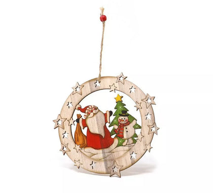 Colgante Papá Noel de Madera 15 cm