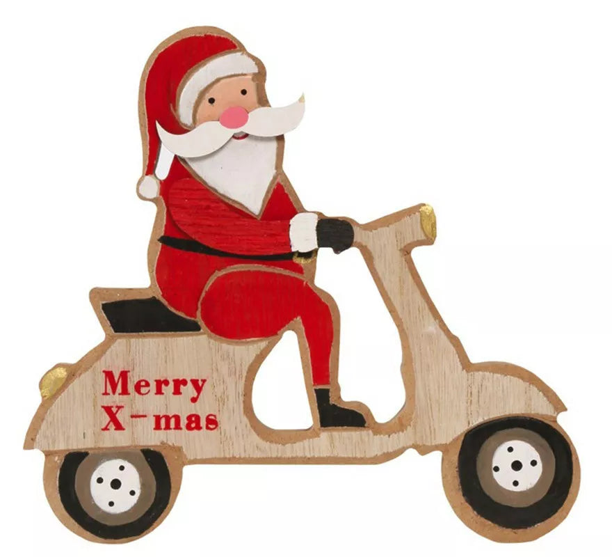Translation missing: de.Colgante Papá Noel en Moto de 18X16 cms