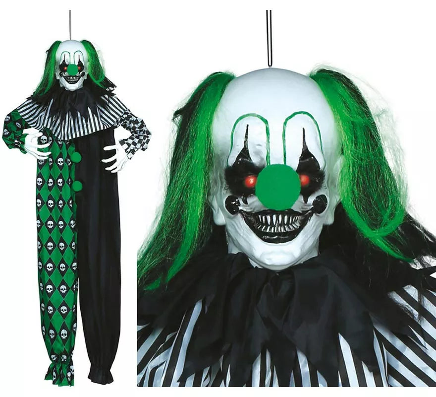 Translation missing: de.Colgante Payaso Verde con Luz, Sonido y Movimiento 165 cm