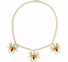 Goldene und rote Spinnenhalskette
