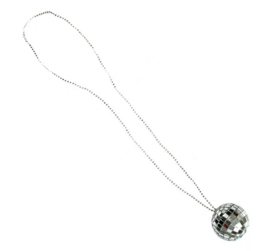 Translation missing: de.Collar Bola Disco plateada de 43 cm