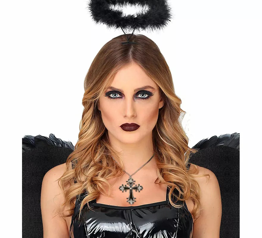 Translation missing: de.Collar con Colgante de Cruz negra con Strass
