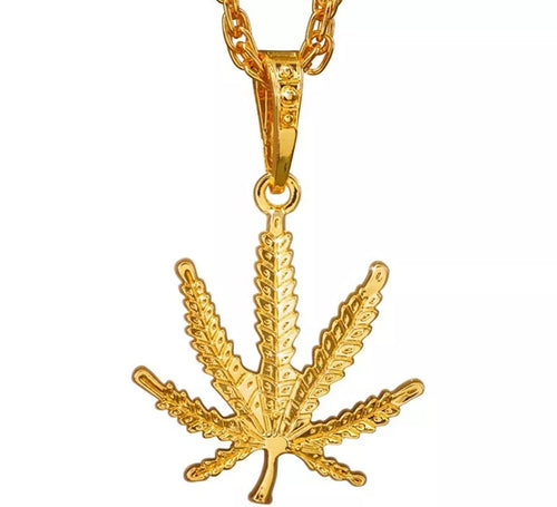 Collar con Colgante de Marihuana de 65 cm