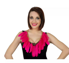 Halskette mit rosa Federn