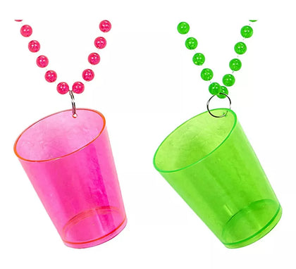 Collar con Vaso de Chupito Shot en varios colores neones