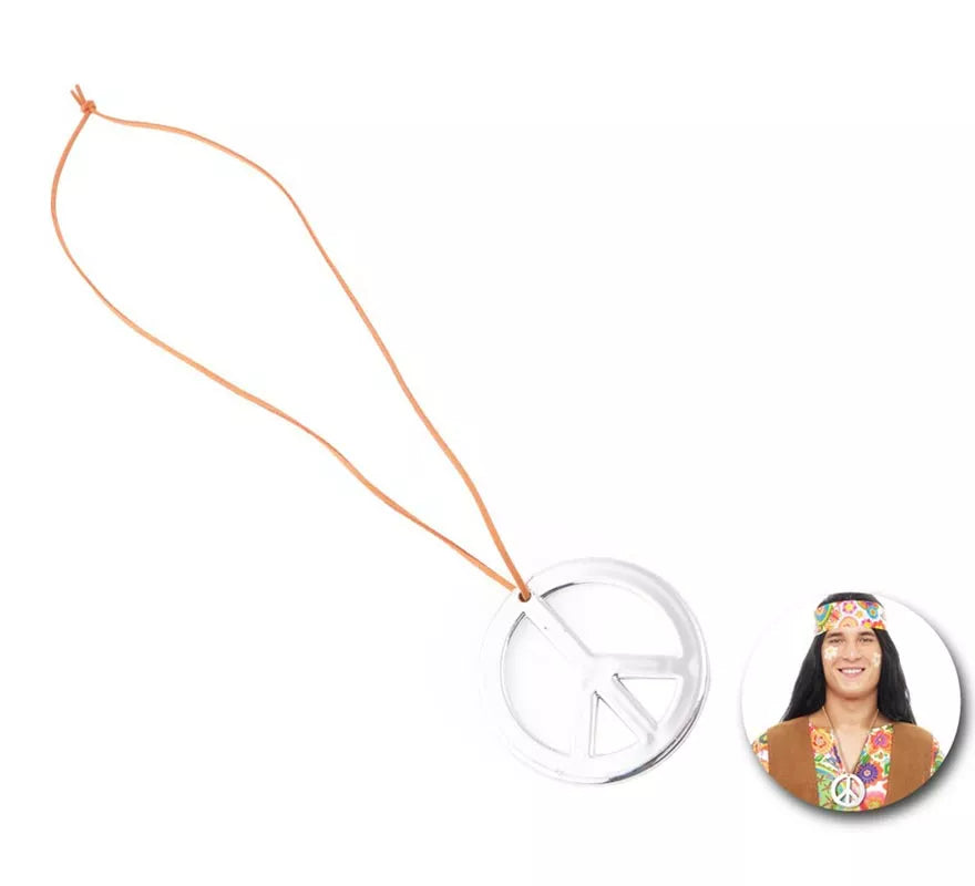 Translation missing: de.Collar Cordón Hippie Paz plateado