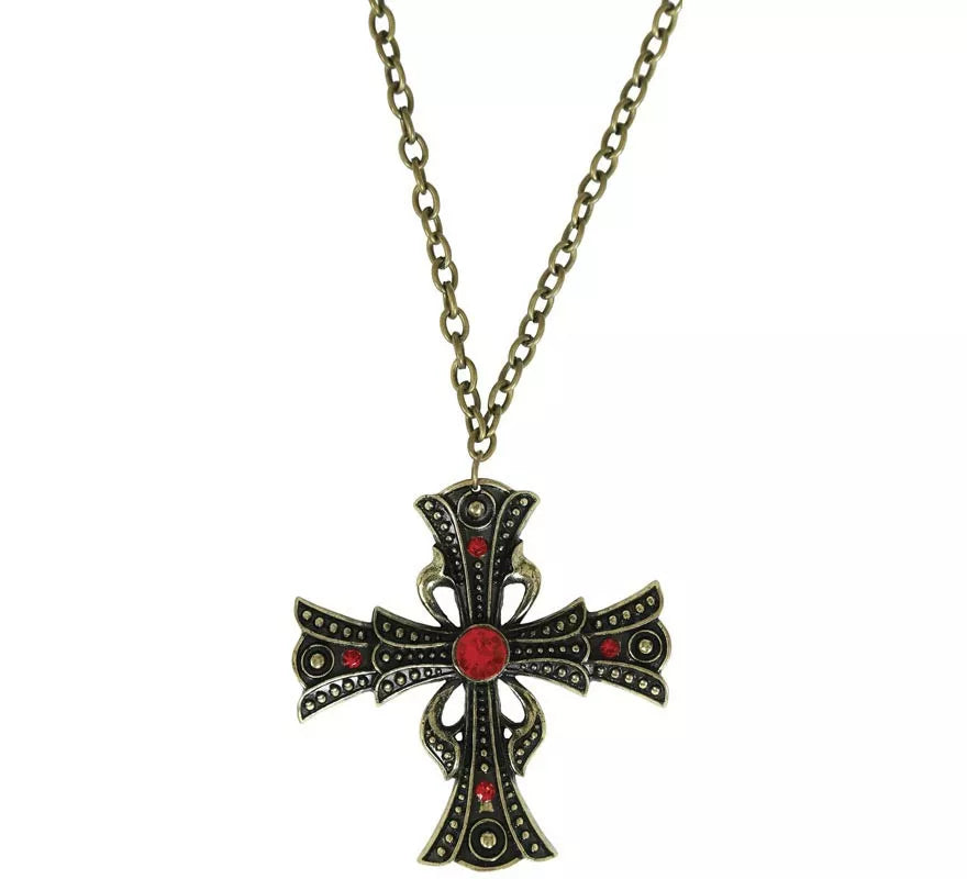 Translation missing: de.Collar Cruz con Rubí 6 cm