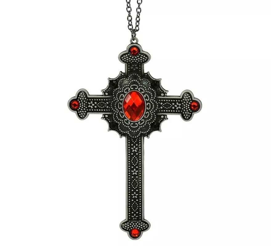 Translation missing: de.Collar Cruz Gótica con Gemas rojas