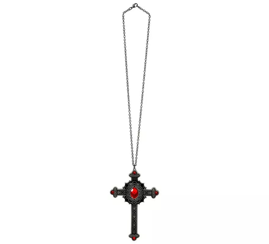 Translation missing: de.Collar Cruz Gótica con Gemas rojas