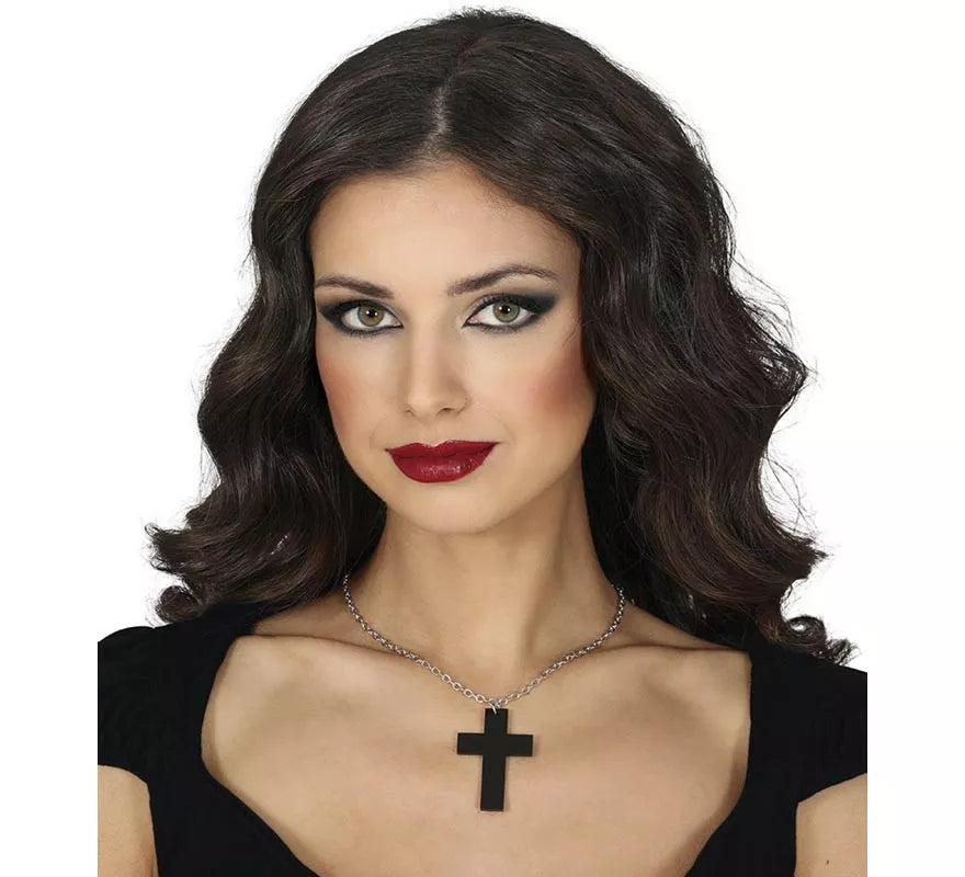 Collar Cruz negra 6 cm