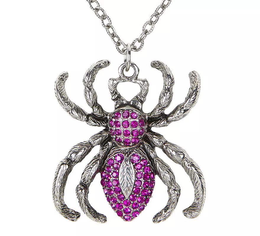 Translation missing: de.Collar de Araña Violeta y Plateado con Pedrería