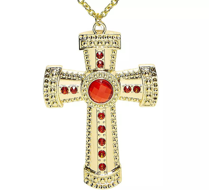 Translation missing: de.Collar de Cruz Dorada con Bisutería incrustada