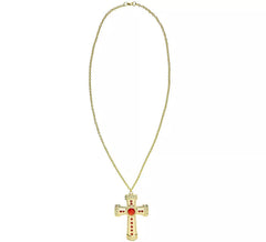 Goldene Kreuzkette mit eingebettetem Schmuck