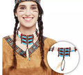 Collar de Indio azul y marrón adulto