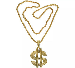 Goldhalskette mit Dollarsymbolanhänger