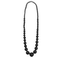 Flamenco-Halskette, schwarze Perle, 25 cm
