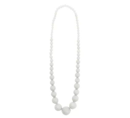 Collar Flamenco cuentas gris y blanco de 25 cm