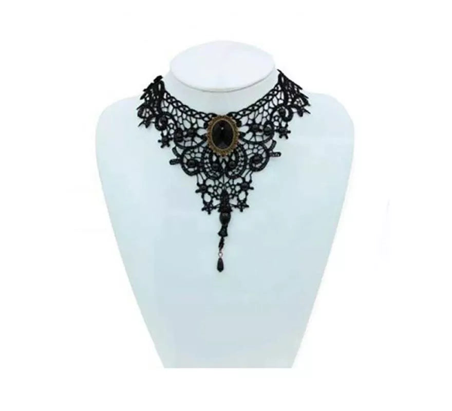 Translation missing: de.Collar Gótico Encaje negro cascada