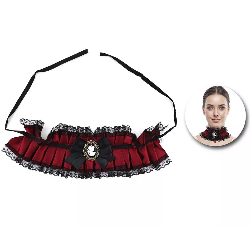 Translation missing: de.Collar Gótico rojo con Lazo
