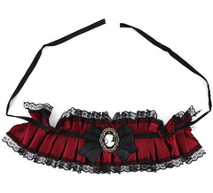Rote Gothic Halskette mit Schleife